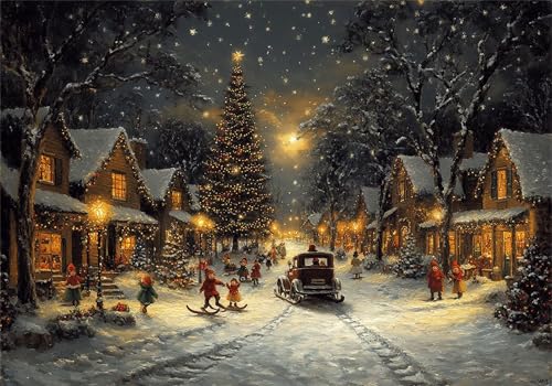 Puzzle 1000 Teile Erwachsene Festival 75x50cm,1000pcs Klassische Puzzles Winter Anspruchsvoll Jigsaw Spielzeug Puzzlespiel Impossible Holzpuzzle Geeignet für Kinder ab 14 Jahren Geschenk P-489 von Dnnufagg