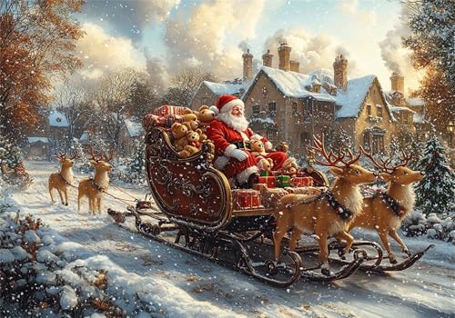 Puzzle 1000 Teile Erwachsene Weihnachten 75x50cm,1000pcs Klassische Puzzles REH Anspruchsvoll Jigsaw Spielzeug Puzzlespiel Impossible Holzpuzzle Geeignet für Kinder ab 14 Jahren Geschenk P-932 von Dnnufagg