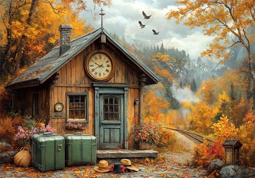 Puzzle 200 Teile Erwachsene Herbst 35x25cm,200pcs Klassische Puzzles Landschaft Anspruchsvoll Jigsaw Spielzeug Puzzlespiel Impossible Holzpuzzle Geeignet für Kinder ab 14 Jahren Geschenk P-331 von Dnnufagg