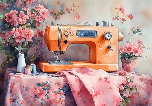 Puzzle 200 Teile Erwachsene Nähmaschine 35x25cm,200pcs Klassische Puzzles Blume Anspruchsvoll Jigsaw Spielzeug Puzzlespiel Impossible Holzpuzzle Geeignet für Kinder ab 14 Jahren Geschenk P-771 von Dnnufagg