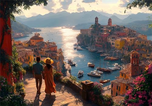 Puzzle 2000 Teile Erwachsene Am Meer 100x70cm,2000pcs Klassische Puzzles Landschaft Anspruchsvoll Jigsaw Spielzeug Puzzlespiel Impossible Holzpuzzle Geeignet für alle Altersgruppen Geschenk P-412 von Dnnufagg