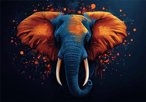 Puzzle 2000 Teile Erwachsene Elefant 100x70cm,2000pcs Klassische Puzzles Tier Anspruchsvoll Jigsaw Spielzeug Puzzlespiel Lernspiel Impossible Holzpuzzle Geeignet für alle Altersgruppen Geschenk P-263 von Dnnufagg