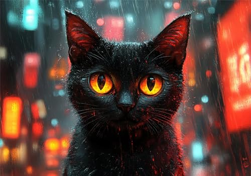 Puzzle 2000 Teile Erwachsene Katze 100x70cm,2000pcs Klassische Puzzles Licht Anspruchsvoll Jigsaw Spielzeug Puzzlespiel Lernspiel Impossible Holzpuzzle Geeignet für alle Altersgruppen Geschenk P-709 von Dnnufagg