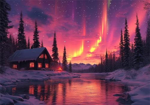 Puzzle 2000 Teile Erwachsene Nordlicht 100x70cm,2000pcs Klassische Puzzles Wald Anspruchsvoll Jigsaw Spielzeug Puzzlespiel Impossible Holzpuzzle Geeignet für Kinder ab 14 Jahren Geschenk P-182 von Dnnufagg