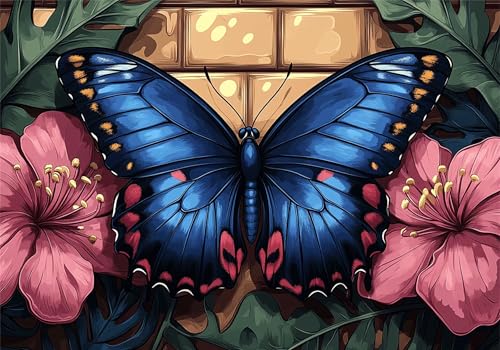 Puzzle 2000 Teile Erwachsene Schmetterling 100x70cm,2000pcs Klassische Puzzles Blume Anspruchsvoll Jigsaw Spielzeug Puzzlespiel Impossible Holzpuzzle Geeignet für alle Altersgruppen Geschenk P-292 von Dnnufagg