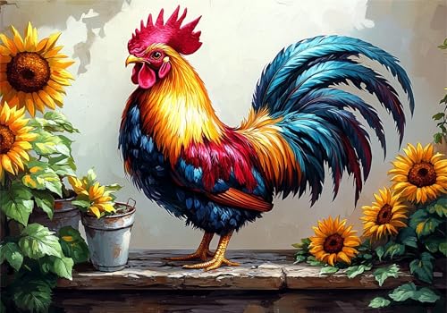Puzzle 2000 Teile Erwachsene Tier 100x70cm,2000pcs Klassische Puzzles Huhn Anspruchsvoll Jigsaw Spielzeug Puzzlespiel Lernspiel Impossible Holzpuzzle Geeignet für alle Altersgruppen Geschenk P-2 von Dnnufagg