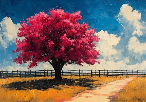 Puzzle 300 Teile Erwachsene Baum 40x28cm,300pcs Klassische Puzzles Rot Anspruchsvoll Jigsaw Spielzeug Puzzlespiel Lernspiel Impossible Holzpuzzle Geeignet für alle Altersgruppen Geschenk P-757 von Dnnufagg