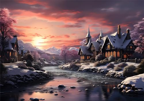 Puzzle 300 Teile Erwachsene Landschaft 40x28cm,300pcs Klassische Puzzles Kabine Anspruchsvoll Jigsaw Spielzeug Puzzlespiel Impossible Holzpuzzle Geeignet für Kinder ab 14 Jahren Geschenk P-261 von Dnnufagg