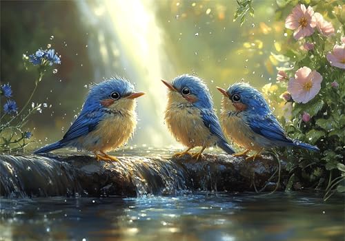 Puzzle 300 Teile Erwachsene Vogel 40x28cm,300pcs Klassische Puzzles Landschaft Anspruchsvoll Jigsaw Spielzeug Puzzlespiel Lernspiel Impossible Holzpuzzle Geeignet für alle Altersgruppen Geschenk P-232 von Dnnufagg