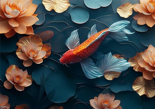 Puzzle 4000 Teile Erwachsene Fisch 141x87cm,4000pcs Klassische Puzzles Blume Anspruchsvoll Jigsaw Spielzeug Puzzlespiel Lernspiel Impossible Holzpuzzle Geeignet für alle Altersgruppen Geschenk P-837 von Dnnufagg