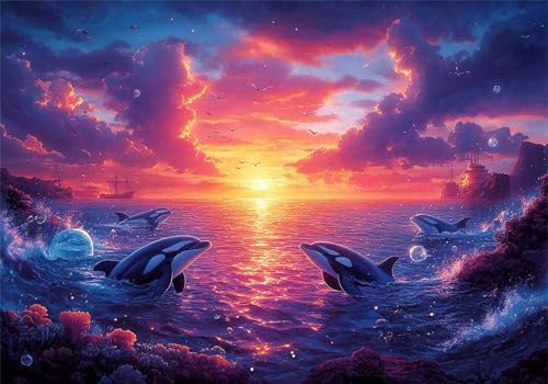 Puzzle 4000 Teile Erwachsene Sonnenuntergang 141x87cm,4000pcs Klassische Puzzles Delphin Anspruchsvoll Jigsaw Spielzeug Puzzlespiel Impossible Holzpuzzle Geeignet für alle Altersgruppen Geschenk P-477 Puzzle 4000 Teile Erwachsene Sonnenuntergang 141x87cm,4000pcs Klassische Puzzles Delphin Anspruchsvoll Jigsaw Spielzeug Puzzlespiel Impossible Holzpuzzle Geeignet für alle Altersgruppen Geschenk P-477 von Dnnufagg