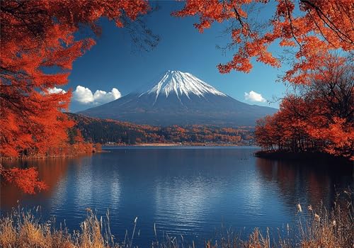 Puzzle 4000 Teile Erwachsene Vulkan Fuji 141x87cm,4000pcs Klassische Puzzles Japan Anspruchsvoll Jigsaw Spielzeug Puzzlespiel Impossible Holzpuzzle Geeignet für alle Altersgruppen Geschenk P-820 von Dnnufagg