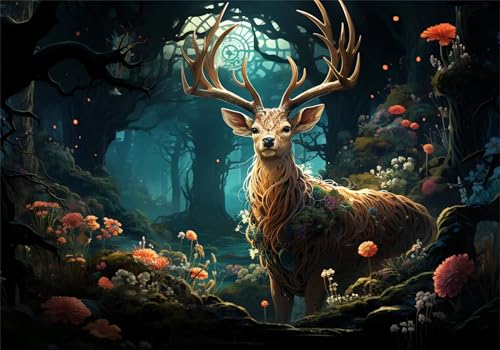 REH Puzzle 500 Teile Erwachsene Klassische Puzzles Wald Jigsaw Anspruchsvoll Impossible Schwer Pädagogisches Spielzeug Kinder Holzpuzzlem Groß Puzzlespiel Geeignet für alle Altersgruppen P-360 von Dnnufagg