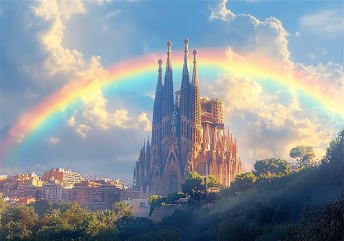 Regenbogen Puzzle 1500 Teile Erwachsene Klassische Puzzles Stadt Jigsaw Anspruchsvoll Impossible Schwer Pädagogisches Spielzeug Kinder Holzpuzzlem Puzzlespiel Geeignet für alle Altersgruppen P-763 von Dnnufagg