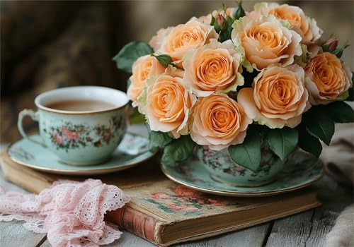 Rose Puzzle 3000 Teile Erwachsene Klassische Puzzles Tasse Jigsaw Anspruchsvoll Impossible Schwer Pädagogisches Spielzeug Kinder Holzpuzzlem Groß Puzzlespiel Geeignet für alle Altersgruppen P-49 von Dnnufagg