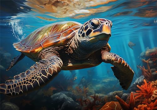 Schildkröte Puzzle 3000 Teile Erwachsene Klassische Puzzles Meeresboden Jigsaw Anspruchsvoll Impossible Pädagogisches Spielzeug Kinder Holzpuzzlem Puzzlespiel Geeignet für alle Altersgruppen P-282 von Dnnufagg