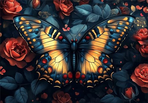 Schmetterling Puzzle 500 Teile Erwachsene Klassische Puzzles Blume Jigsaw Anspruchsvoll Impossible Schwer Pädagogisches Spielzeug Kinder Holzpuzzlem Puzzlespiel Geeignet für alle Altersgruppen P-773 von Dnnufagg