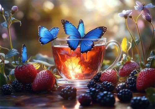 Schmetterling Puzzle 5000 Teile Erwachsene Klassische Puzzles Erdbeere Jigsaw Anspruchsvoll Impossible Pädagogisches Spielzeug Kinder Holzpuzzlem Puzzlespiel Geeignet für alle Altersgruppen P-56 von Dnnufagg