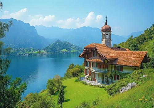 Seeufer Puzzle 1500 Teile Erwachsene Klassische Puzzles Landschaft Jigsaw Anspruchsvoll Impossible Schwer Pädagogisches Spielzeug Kinder Holzpuzzlem Puzzlespiel Geeignet für alle Altersgruppen P-533 von Dnnufagg