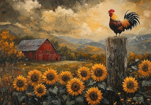 Sonnenblume Puzzle 500 Teile Erwachsene Klassische Puzzles Huhn Jigsaw Anspruchsvoll Impossible Schwer Pädagogisches Spielzeug Kinder Holzpuzzlem Groß Puzzlespiel Geeignet für alle Altersgruppen P-939 von Dnnufagg