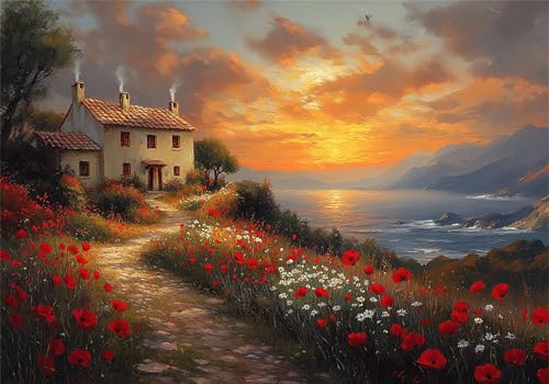 Sonnenuntergang Puzzle 3000 Teile Erwachsene Klassische Puzzles Blumen Jigsaw Anspruchsvoll Impossible Pädagogisches Spielzeug Kinder Holzpuzzlem Puzzlespiel Geeignet für alle Altersgruppen P-914 von Dnnufagg