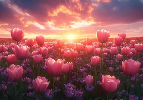 Sonnenuntergang Puzzle 500 Teile Erwachsene Klassische Puzzles Blume Jigsaw Anspruchsvoll Impossible Schwer Pädagogisches Spielzeug Kinder Holzpuzzlem Puzzlespiel Geeignet für alle Altersgruppen P-721 von Dnnufagg