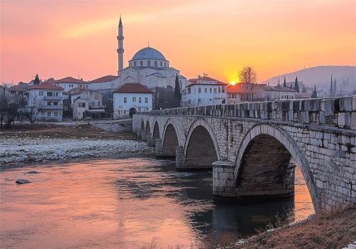 Sonnenuntergang Puzzle 500 Teile Erwachsene Klassische Puzzles Brücke Jigsaw Anspruchsvoll Impossible Schwer Pädagogisches Spielzeug Kinder Holzpuzzlem Puzzlespiel Geeignet Alle Altersgruppen P-569 von Dnnufagg