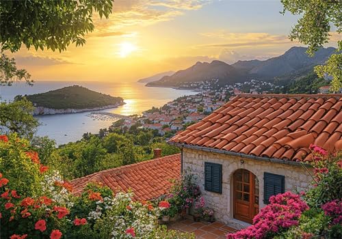 Sonnenuntergang Puzzle 5000 Teile Erwachsene Klassische Puzzles Landschaft Jigsaw Anspruchsvoll Impossible Pädagogisches Spielzeug Kinder Holzpuzzlem Puzzlespiel Geeignet für alle Altersgruppen P-395 von Dnnufagg