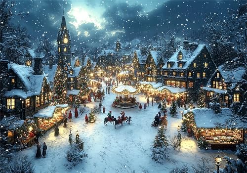 Weihnachten Puzzle 5000 Teile Erwachsene Klassische Puzzles Landschaft Jigsaw Anspruchsvoll Impossible Pädagogisches Spielzeug Kinder Holzpuzzlem Puzzlespiel Geeignet für alle Altersgruppen P-789 von Dnnufagg