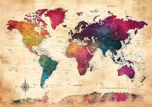 Weltkarte Puzzle 500 Teile Erwachsene Klassische Puzzles Farbe Jigsaw Anspruchsvoll Impossible Schwer Pädagogisches Spielzeug Kinder Holzpuzzlem Groß Puzzlespiel Geeignet für alle Altersgruppen P-994 Weltkarte Puzzle 500 Teile Erwachsene Klassische Puzzles Farbe Jigsaw Anspruchsvoll Impossible Schwer Pädagogisches Spielzeug Kinder Holzpuzzlem Groß Puzzlespiel Geeignet für alle Altersgruppen P-994 von Dnnufagg