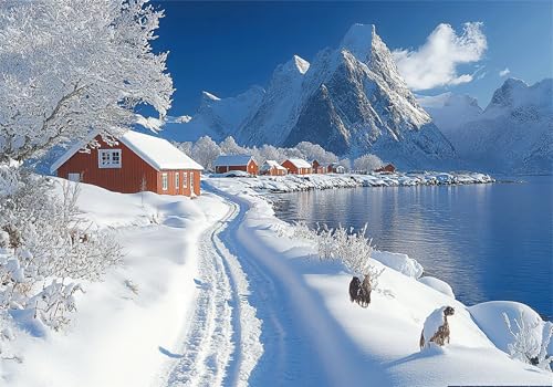 Winter Puzzle 500 Teile Erwachsene Klassische Puzzles Berg Jigsaw Anspruchsvoll Impossible Schwer Pädagogisches Spielzeug Kinder Holzpuzzlem Groß Puzzlespiel Geeignet für alle Altersgruppen P-841 von Dnnufagg