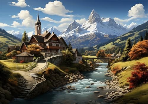 Wunderland Puzzle 5000 Teile Erwachsene Klassische Puzzles Landschaft Jigsaw Anspruchsvoll Impossible Pädagogisches Spielzeug Kinder Holzpuzzlem Puzzlespiel Geeignet für alle Altersgruppen P-421 von Dnnufagg