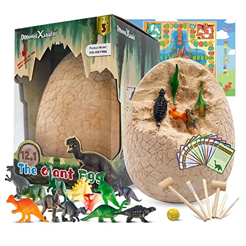 Osterkörbchenhalter für Kinder, Dinosaurier-Ei-Ausgrabungs-Set, Dinosaurier Eierspielzeug für Kinder, Entdecken Sie Jumbo-Eier, Gaint-Ei und Ausgrabungsset von DoDoMagxanadu