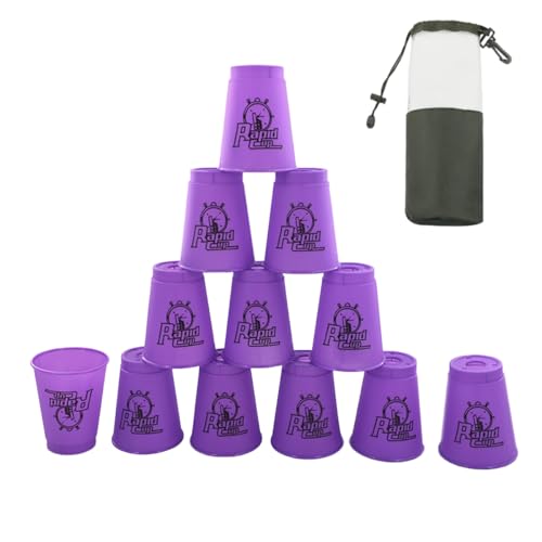 DoInFun Stapelbecher, 12 Stück, Schnellstapelbecher, Geschwindigkeitstraining, Spiel für Herausforderung, Wettbewerb, Reisen, Party, mittlere Größe für Kinder/Erwachsene, Lila DoInFun Stapelbecher, 12 Stück, Schnellstapelbecher, Geschwindigkeitstraining, Spiel für Herausforderung, Wettbewerb, Reisen, Party, mittlere Größe für Kinder/Erwachsene, Lila von DoInFun