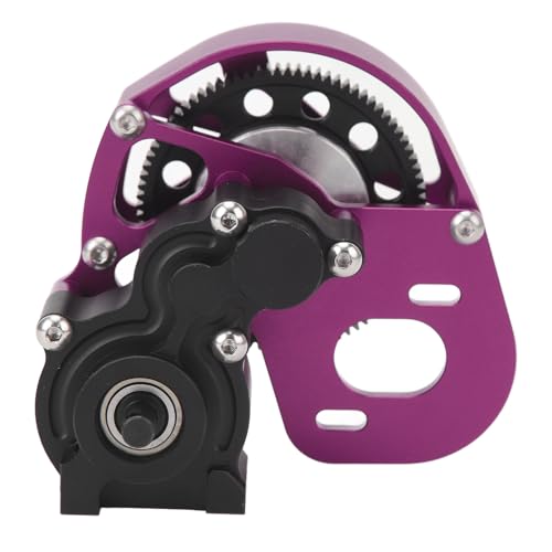 Doact 1/10 RC-Getriebe, RC-Getriebe aus Aluminiumlegierung, Vorgeschmiertes Sperrdifferential, Stahl 87T Stirnradgetriebe für SCX10 II (Purple) von Doact