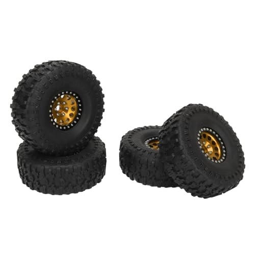 Doact 1,9 Zoll RC Crawler Reifen, Langlebige RC Crawler Radreifen 4PCS Super Grip Verschleißfest für SCX10 1/10 (Gold) von Doact