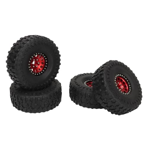 Doact 1,9 Zoll RC Crawler Reifen, Langlebige RC Crawler Radreifen 4PCS Super Grip Verschleißfest für SCX10 1/10 (Rot) von Doact