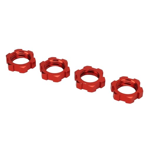 Doact 12 Mm Bis 17 Mm Rad-Sechskantnaben-Adapter, RC-Auto-Sechskant-Adapter, CNC-gefräst, Leichte Professionelle Aluminiumlegierung, 4 Stück für 1/10 RC-Autos (Rot) von Doact