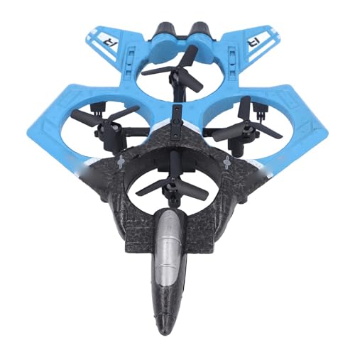 Doact Ferngesteuerte Flugzeugdrohne, LED-Licht RC-Schaumflugzeug mit Armband-Fernbedienung Als Geschenk (Blue) von Doact