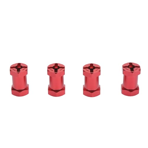 Doact RC-Radnabenverlängerung, Ersatzteile Leichter 12-mm-Sechskantnabenadapter 4 Stück mit 4 Stiften für 1/10 RC-Modellautos (Rot) von Doact