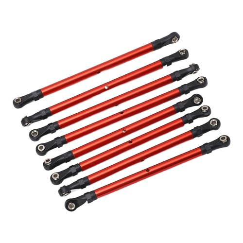 Doact RC-Verbindungsstange, Verbindungsstangen-End-Kit mit Langer Lebensdauer, Stilvoller Look, 8-teilig, für Scx10 313 Mm 1/10 Radstand-Chassis (Rot) von Doact