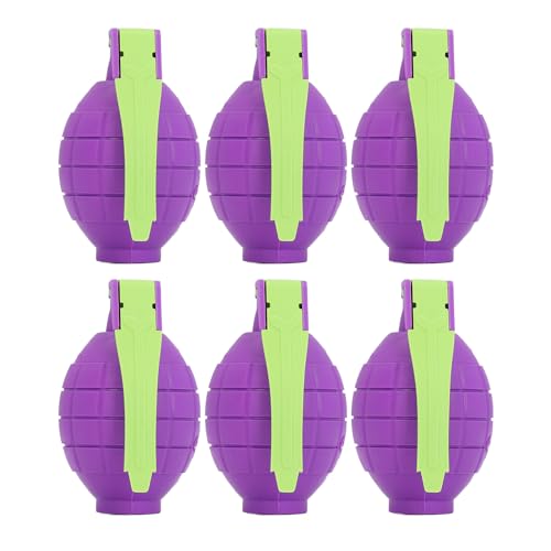 Kunststoff-Handgranaten, Kinderspielzeug-Handgranaten, Realistisch, 6 Stück, Sichere Lustige Streichverwendung mit Soundeffekten für Zuhause (Purple) von Doact