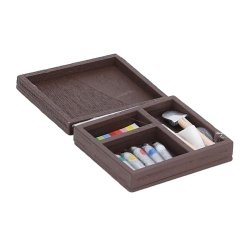 Puppenhaus-Aquarellkasten, Zuverlässige Puppenhaus-Malerei, Aquarellkasten, Fähigkeitsentwicklung, aus Holz, Exquisit für Heimwerker (Brown) von Doact