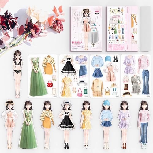 Magnetic Dress Up Baby Paper Dolls, Magnetic Princess Dress Up Paper Doll Set, Magnet Dress Up Games for 3+ Year Old Girls Toddler (A) von Doandcan