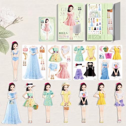 Magnetic Dress Up Baby Paper Dolls, Magnetic Princess Dress Up Paper Doll Set, Magnet Dress Up Games for 3+ Year Old Girls Toddler (B) von Doandcan