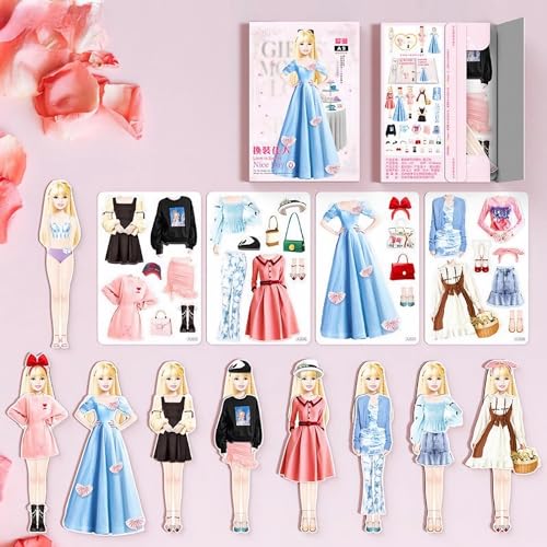Magnetic Dress Up Baby Paper Dolls, Magnetic Princess Dress Up Paper Doll Set, Magnet Dress Up Games for 3+ Year Old Girls Toddler (C) von Doandcan