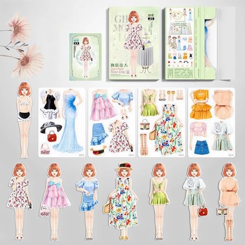 Magnetic Dress Up Baby Paper Dolls, Magnetic Princess Dress Up Paper Doll Set, Magnet Dress Up Games for 3+ Year Old Girls Toddler (E) von Doandcan