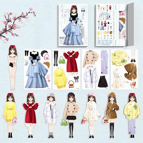 Magnetic Dress Up Baby Paper Dolls, Magnetic Princess Dress Up Paper Doll Set, Magnet Dress Up Games for 3+ Year Old Girls Toddler (F) von Doandcan