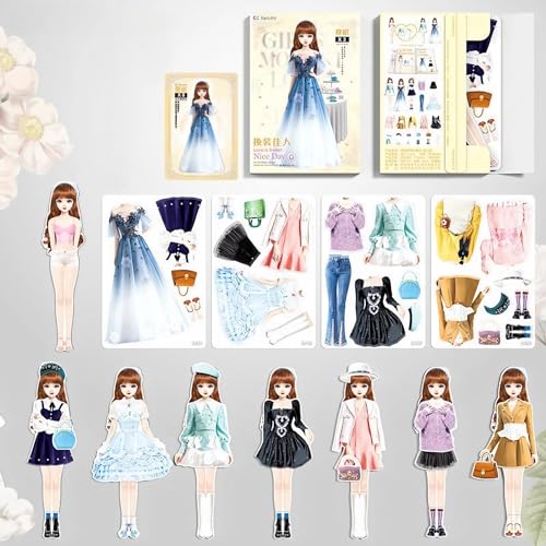 Magnetic Dress Up Baby Paper Dolls, Magnetic Princess Dress Up Paper Doll Set, Magnet Dress Up Games for 3+ Year Old Girls Toddler (H) von Doandcan