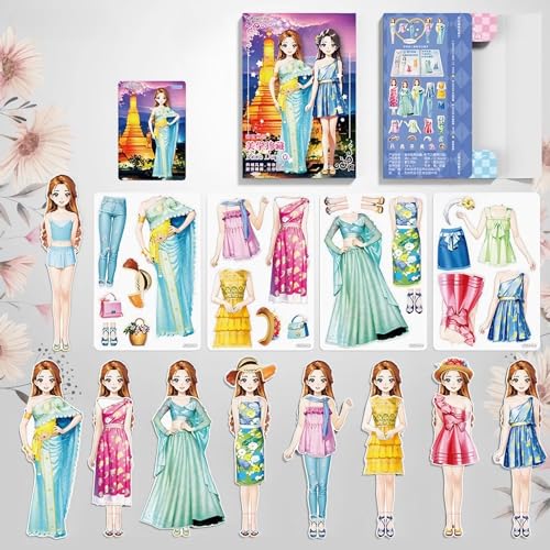 Magnetic Dress Up Baby Paper Dolls, Magnetic Princess Dress Up Paper Doll Set, Magnet Dress Up Games for 3+ Year Old Girls Toddler (L) von Doandcan